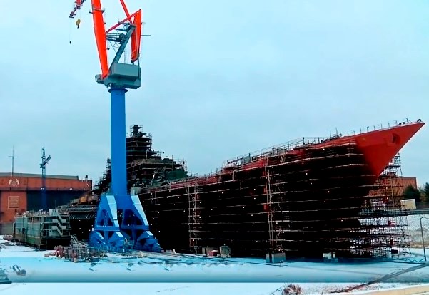 Появилось уникальное видео модернизации атомного крейсера «Адмирал Нахимов»