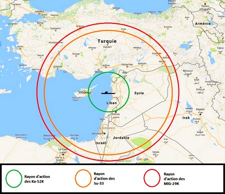 Опубликованный радиус действия авиакрыла «Адмирала Кузнецова» впечатляет