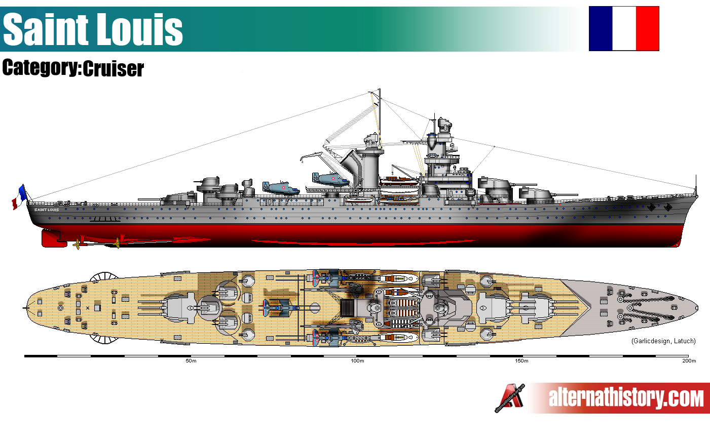 Проект тяжёлого крейсера Сент Луи. Франция