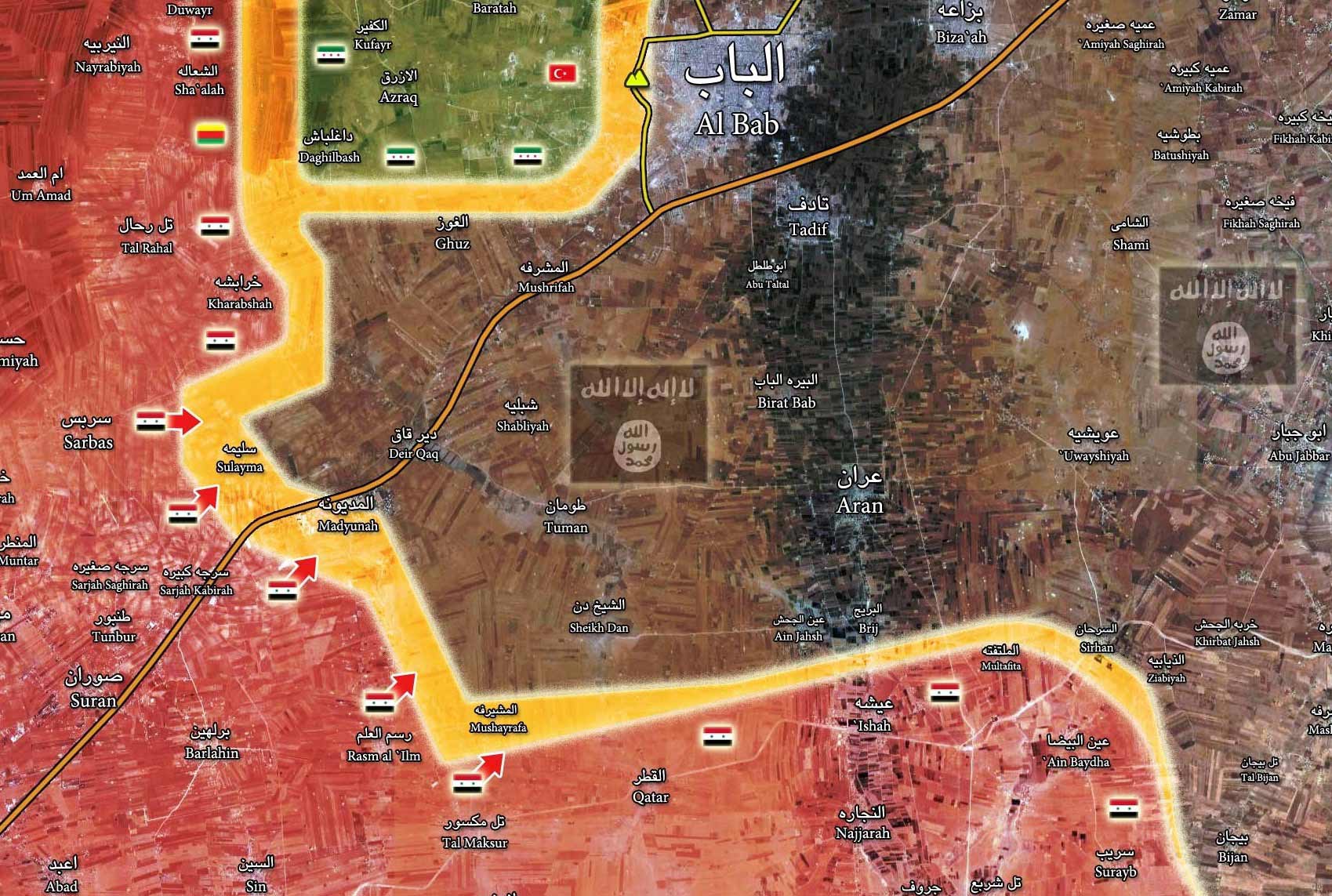 Сирийская армия ликвидировала выступ восточнее Алеппо освободив 5 селений