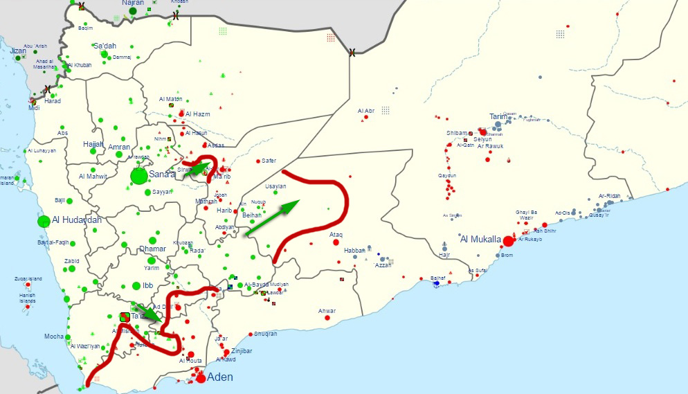 Хуситы ведут наступление в йеменских провинциях Шабва, Таиз и Мариб