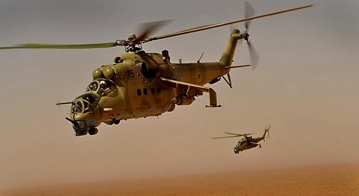 Иракский МИ-35 уничтожает позиции исламистов