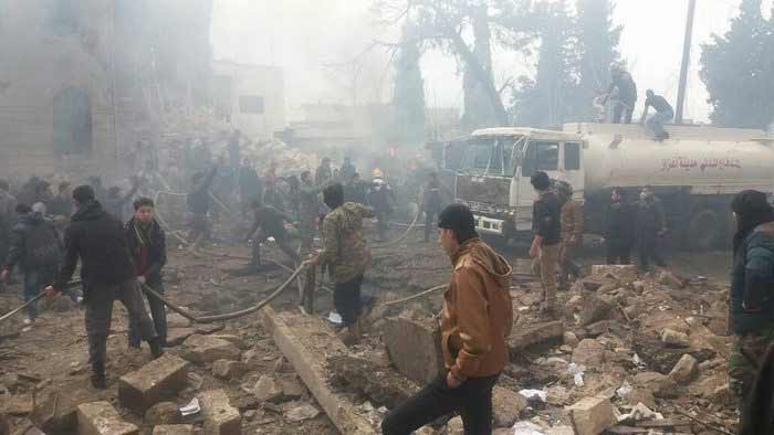 Крупный теракт на севере Сирии в городе Аазаз