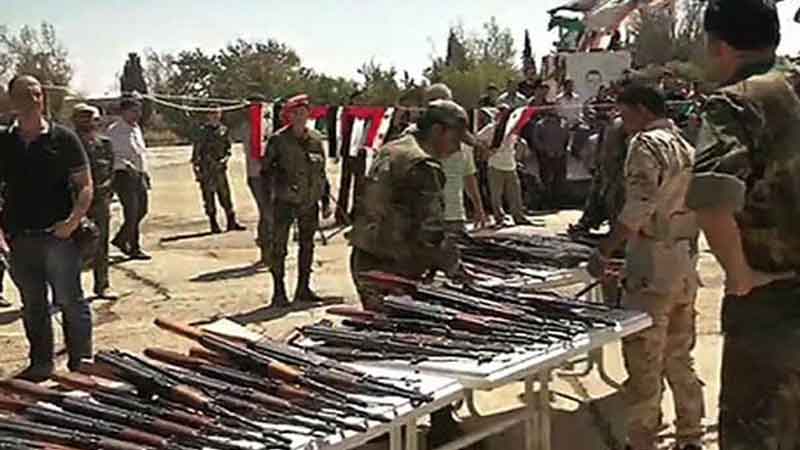 Боевики сдают оружие в городе Сергая под Дамаском