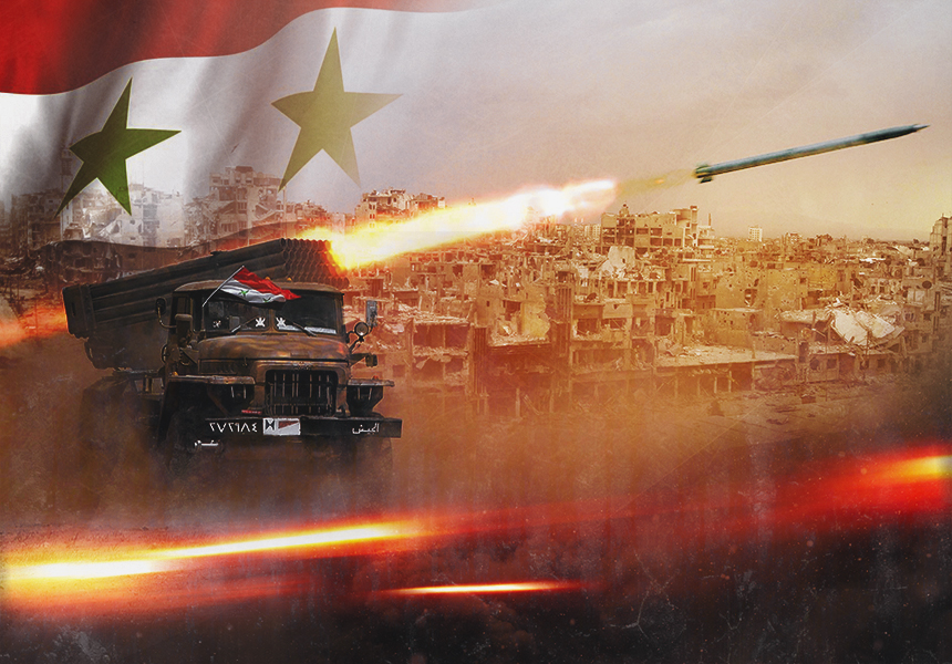 Сирийцы засняли точечную работу ракетной артиллерии на востоке Дамаска