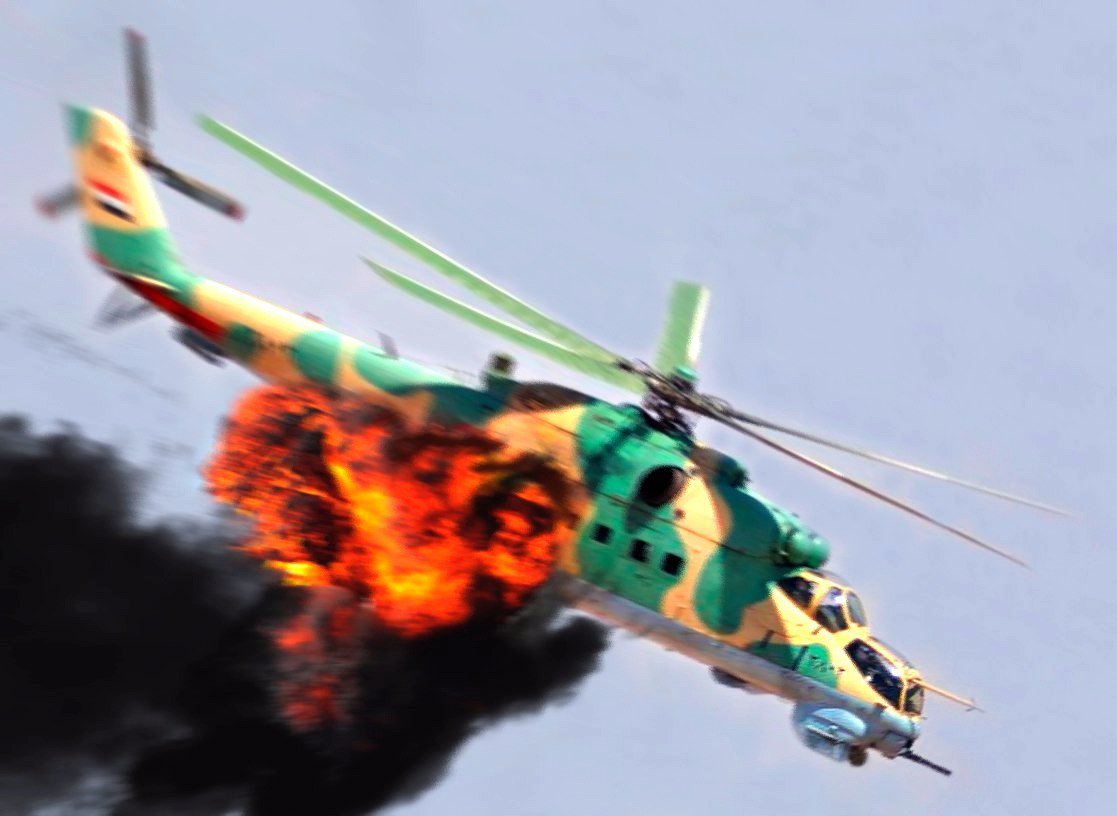 Загнанные в угол боевики уничтожили боевой вертолет армии Асада из ПЗРК