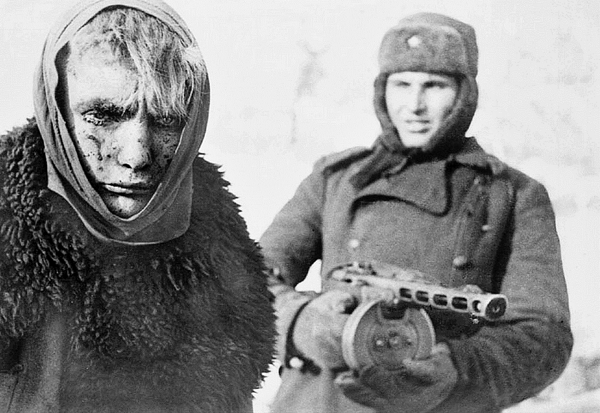 Замерзшие немцы под Москвой 1941