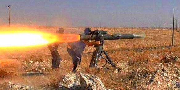 Боевики в Сирии засняли, как ракета ПТРК разнесла позицию бойцов САА в Хаме