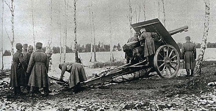 Русской артиллерии зачастую нечем было ответить немцам