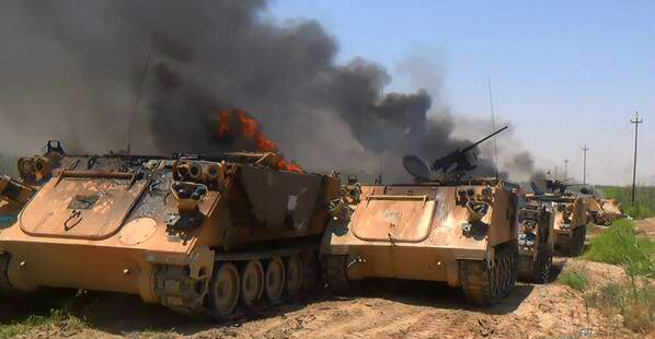 Боевики засняли, как «шахид-мобиль» ворвался в танковую колонну солдат Ирака
