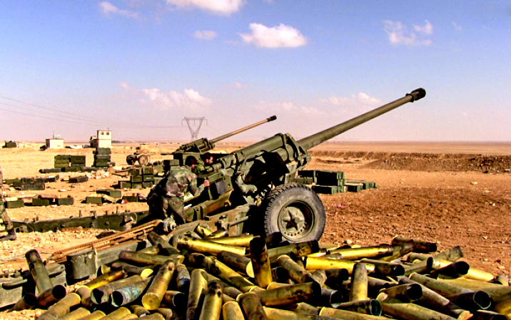 Мощь сирийской артиллерии в действии