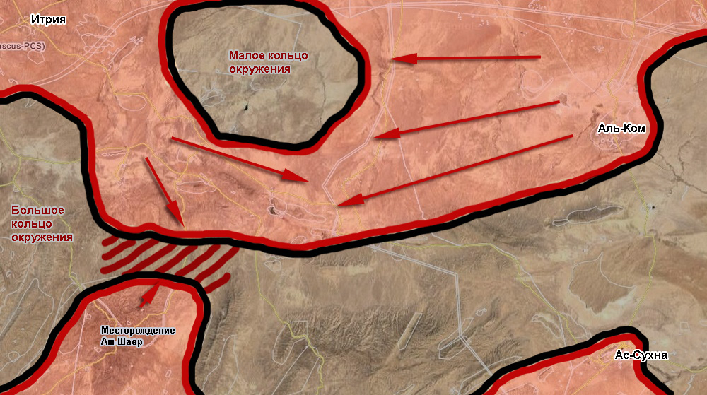 Сирийская армия замыкает два кольца окружения в провинциях Хама и Хомс
