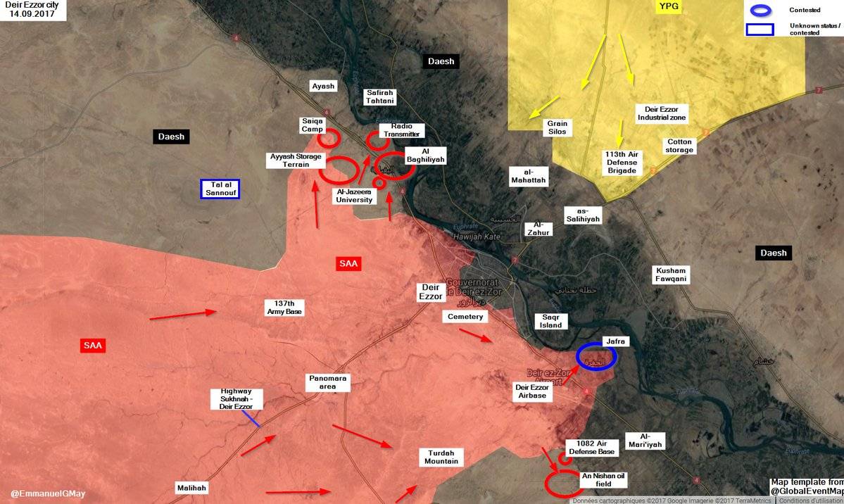 Сирийская армия вышла к Евфрату севернее Дейр-эз-Зора