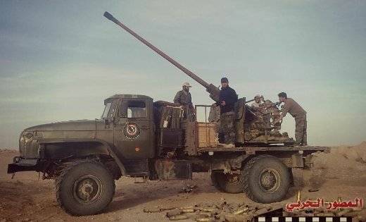 В Сирии замечен редкий Урал-43206 с мощной пушкой