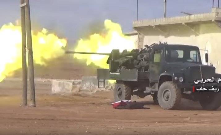 ГАЗ "Садко" в Сирии вооружили скорострельной 57-мм зениткой