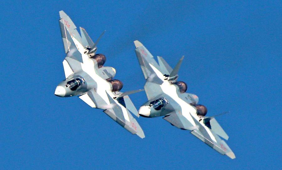 Первый учебный полет Су-57 в Латакии попал на видео