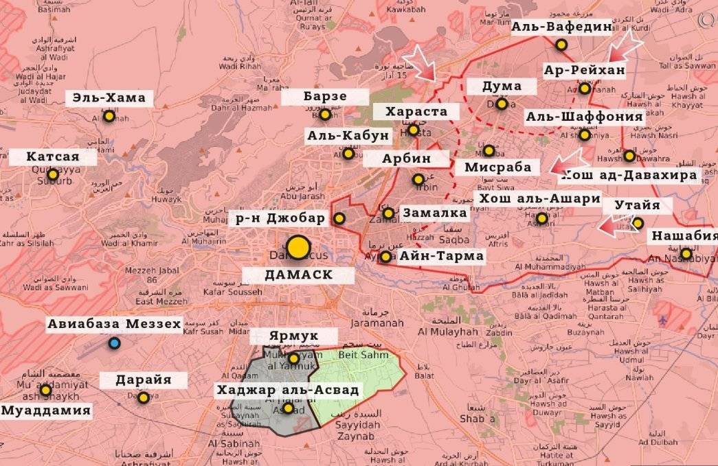 Последний котёл на юге Дамаска ждёт ликвидация: карта боевых действий