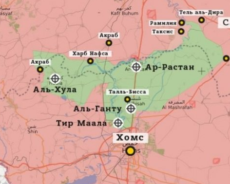 Обстановка в «Растанском котле» накаляется: карта боевых действий в Хомсе