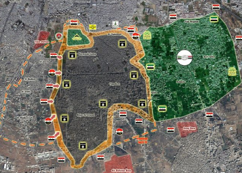 Котёл на юге Дамаска изрядно уменьшился: результаты боев показали на карте
