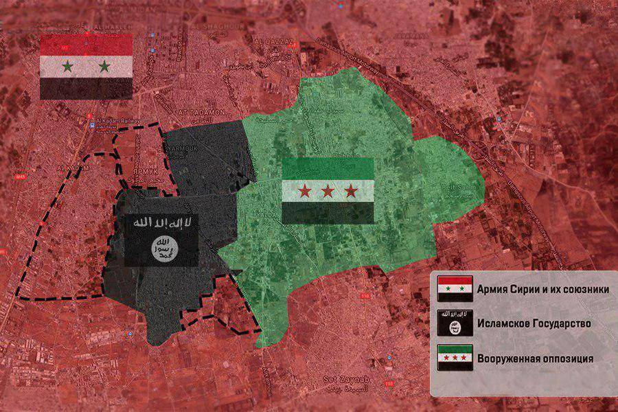 Котёл скоро будет взят: обновлённая карта боевых действий на юге Дамаска