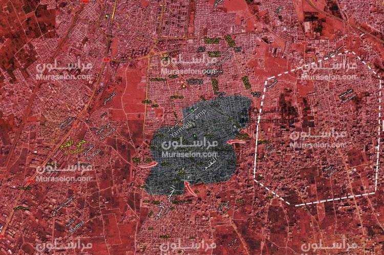 Удары по котлу с трёх направлений: новая карта боевых действий в Дамаске