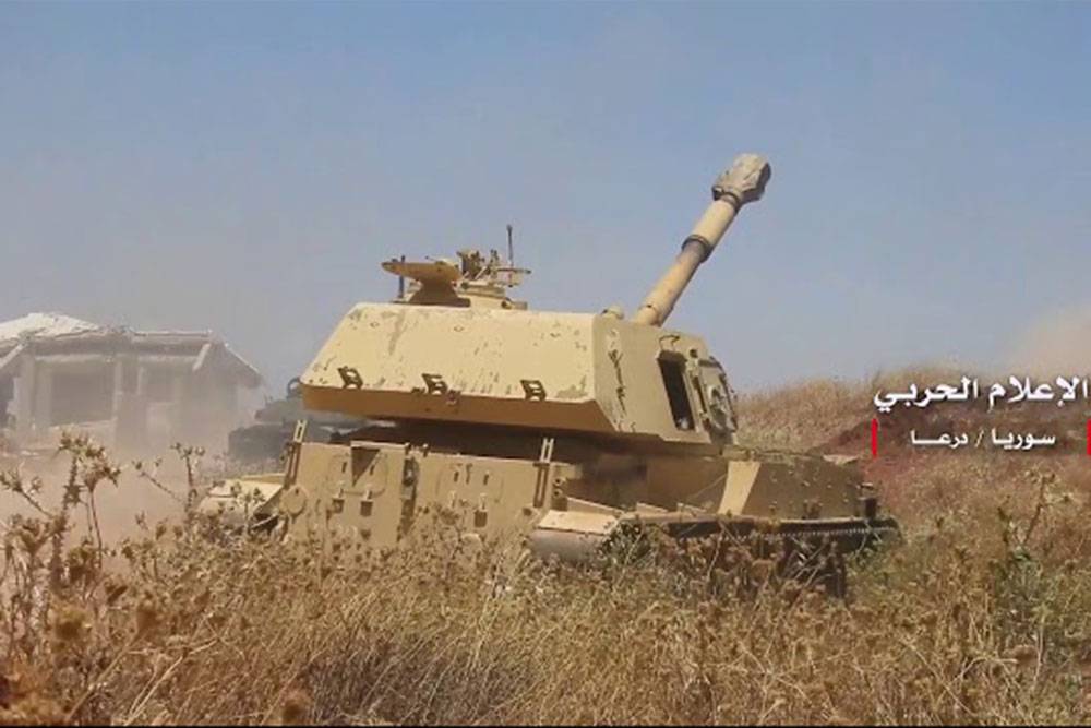 Боевое применение самых мощных сирийских САУ сняли на видео