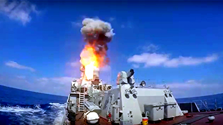 Опубликованы кадры ракетного удара «Адмирала Григоровича» в Черном море