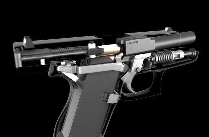 Анимация работы пистолета Glock 43