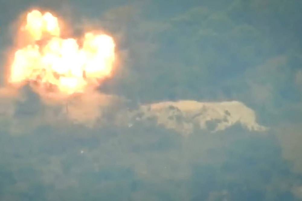 Попадание ракеты в топливный бак Т-55 сняли на видео