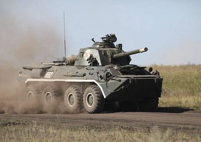 "Колесные танки" - 2С23 успешно уничтожили колонну броневиков "противника"