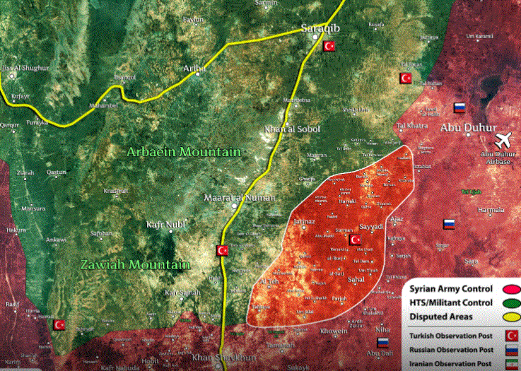 Операция САА в Идлибе: опубликована обновленная карта боевых действий