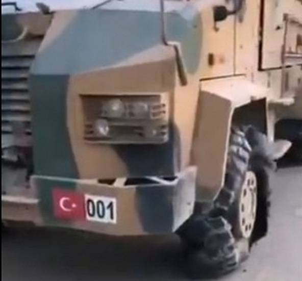 Последствия удара по турецким броневикам Kirpi на территории Сирии