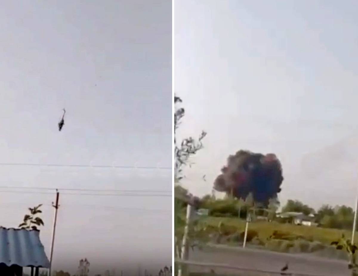 Сбитый российский самолет 23 февраля. Сбили русский вертолет в Карабахе. Подбитый вертолет в небе.