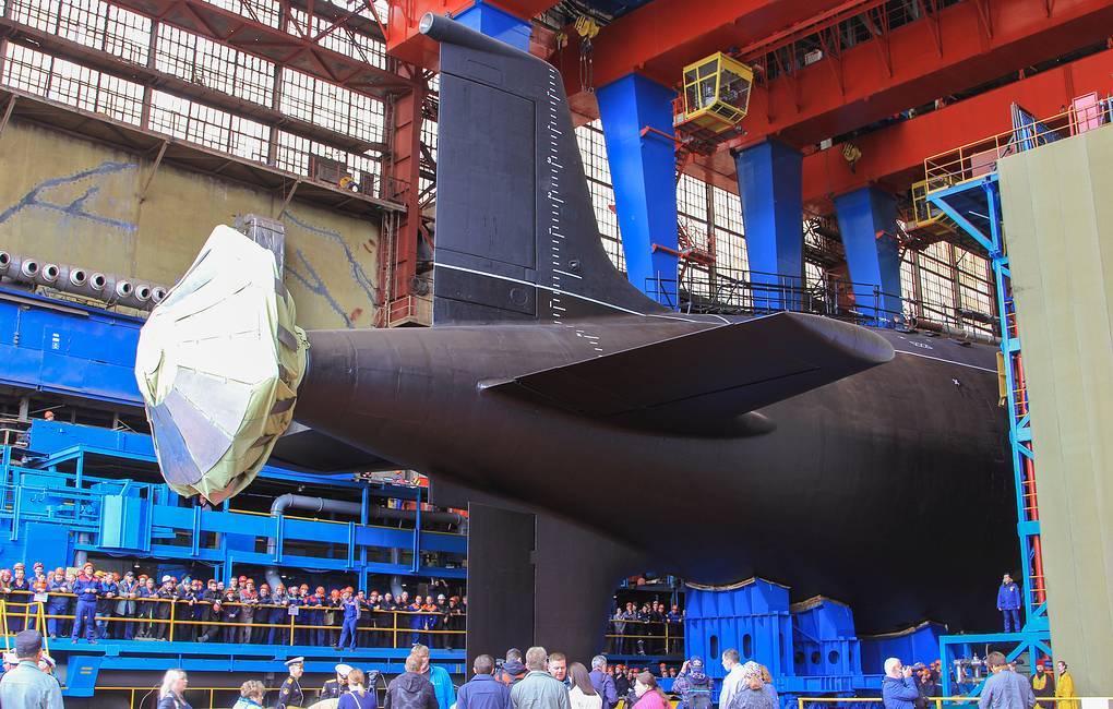 Атомную подлодку проекта 885М "Красноярск" спустили на воду