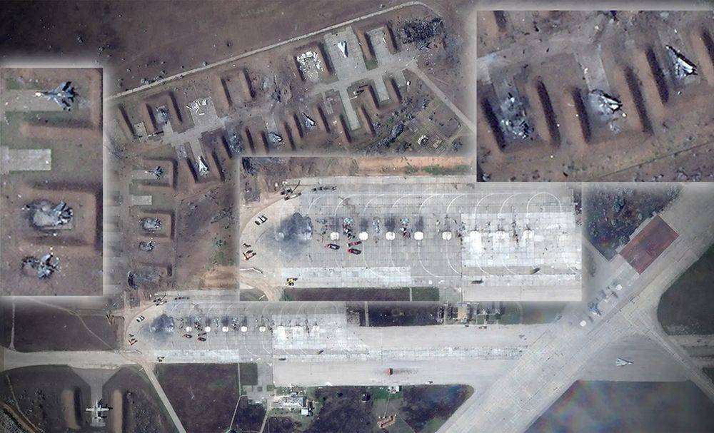 В США опубликованы снимки аэродрома «Саки» с уничтоженными самолетами