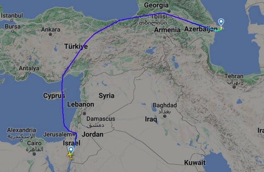 Фиксируются многочисленные перелеты транспортников из Израиля в Азербайджан
