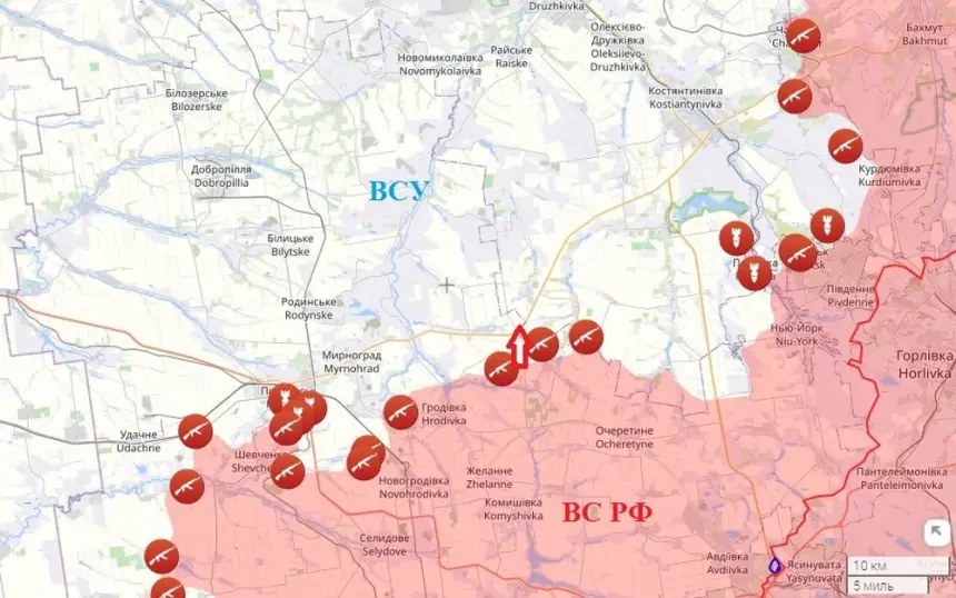 Штурмовики ВС РФ прорвались к важной трассе Покровск – Константиновка в ДНР