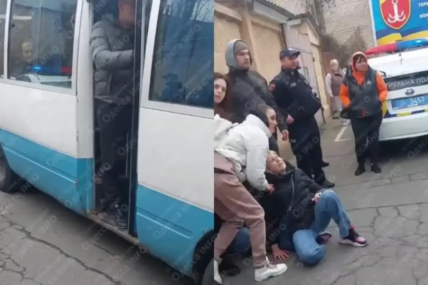 Больше некому: Одесские женщины остановили автобус с призывниками Больше некому: Одесские женщины остановили автобус с призывниками