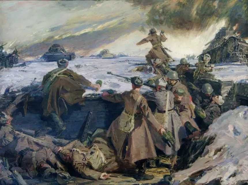 Как панфиловцы остановили немецкие танки под разъездом Дубосеково