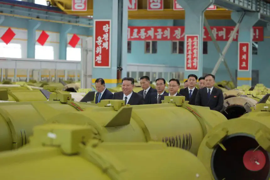 Около 100 дальнобойных ракет "Хвасонпхо-11га" показали в цехе завода в КНДР