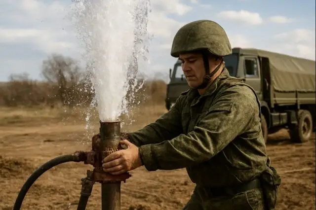 Фонтан жизни: российские военные обеспечивают водой жителей ДНР