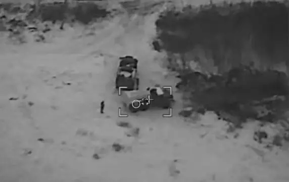 Российский дрон самолетного типа сжег автоцистерну ВСУ