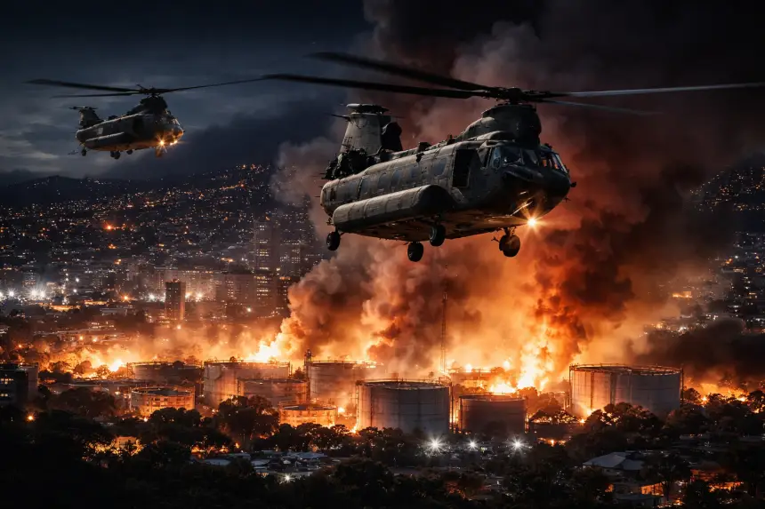 Война началась: вертолёты США бомбят Каракас, столица Венесуэлы во тьме