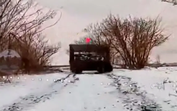 Три бронемашины ВСУ - два БТР Puma и Humvee - сожгли в одном месте