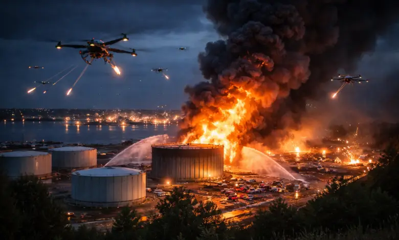 Ночь ужаса: более 50 дронов атаковали Ленобласть, горит порт Приморска