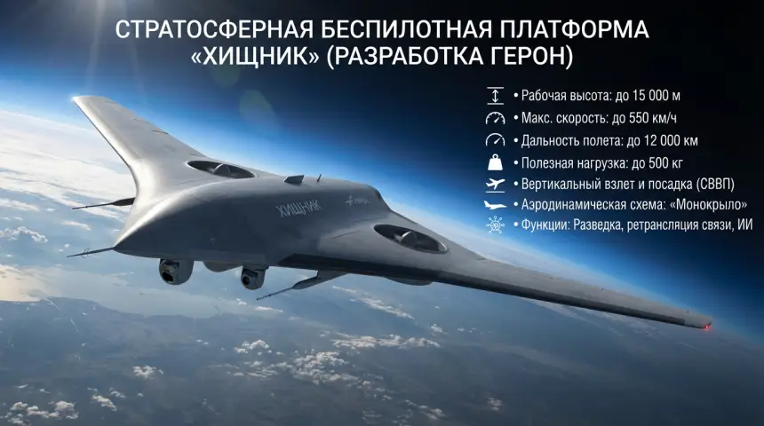 Стратосферный БПЛА «Хищник»: характеристики и перспективы применения