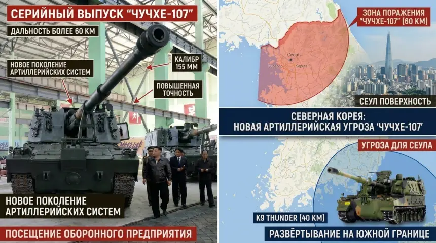«Чучхе-107» против К9: как новая северокорейская гаубица меняет баланс на полуострове