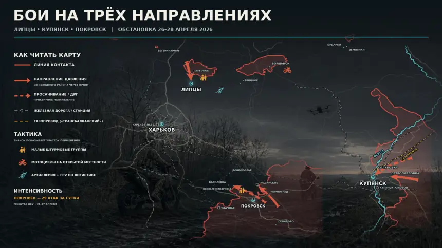 От газовых труб до мотоциклов: как российские штурмовики заходят в харьковские пригороды