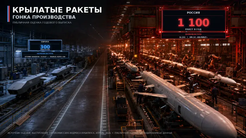 Россия наращивает выпуск крылатых ракет втрое быстрее всей Европы