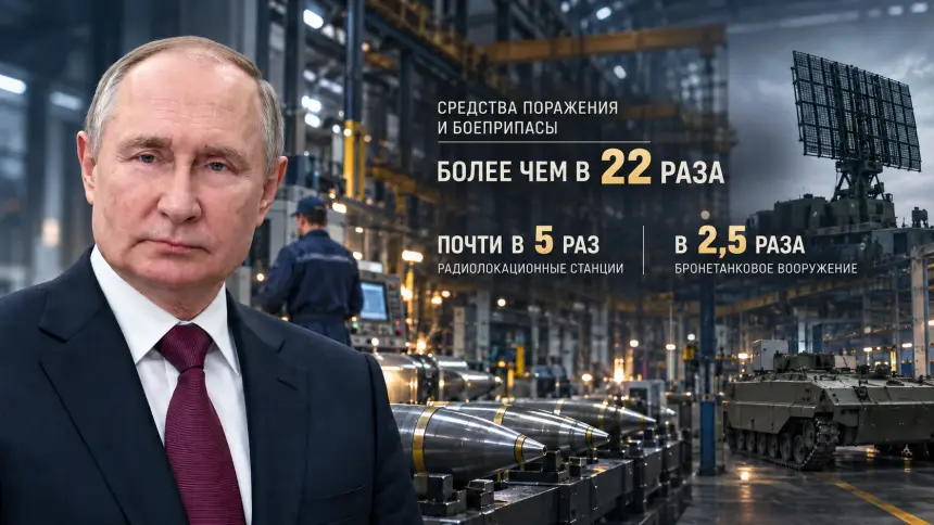 Путин заявил о 22-кратном росте выпуска боеприпасов с начала СВО